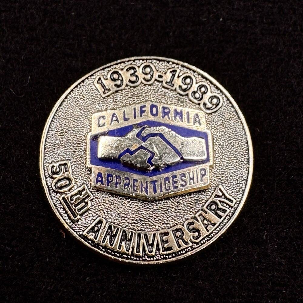 Vtg California Apprenticeship Council CAC Commemorative 50th Anniversary Pin
